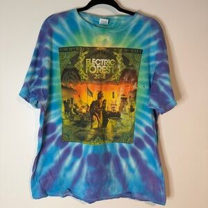 Delta Tie-Dye Electric Forest 2018 Tee - Blue and Yellow
